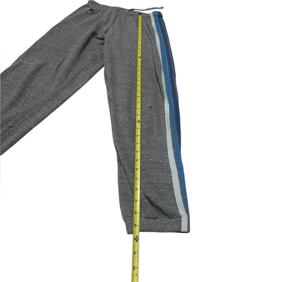 Aviator Nation - 5 Stripe Sweatpants Heather Gray and Blue Medium - Picture 7 of 9